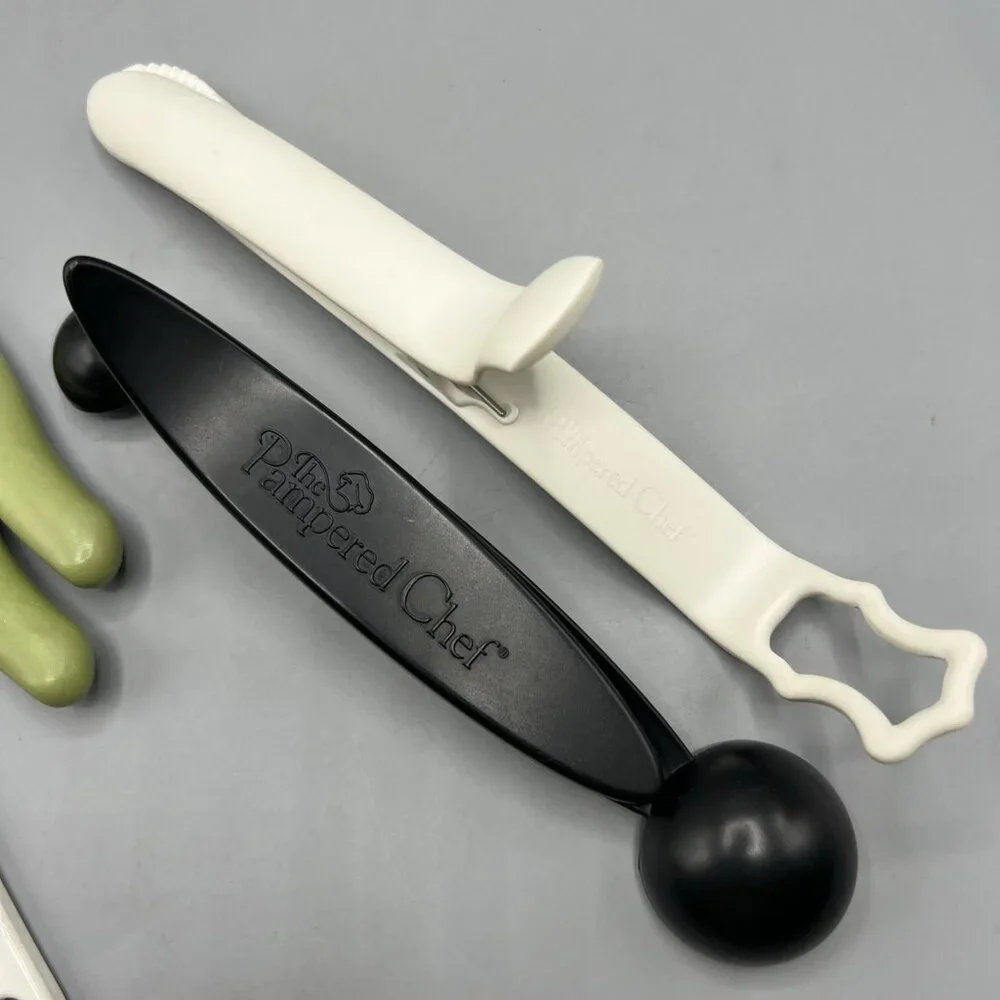 Pampered Chef Lot Holder Scoop Food Chopper Paring Knife, Tomato Knife Scraper +